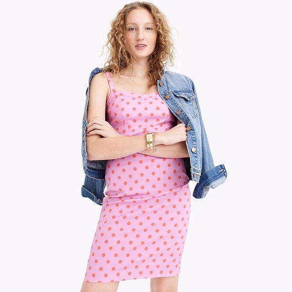 J Crew Stretch faille sheath dress in polka-dot - Picture 1 of 5